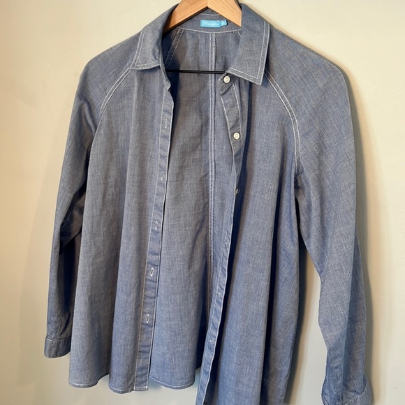 J McLaughlin 100% Cotton Button Down Shirt sz XS - Picture 2 of 5